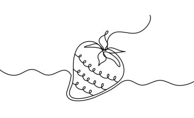 Beyaz arkaplanda çilek çizimi