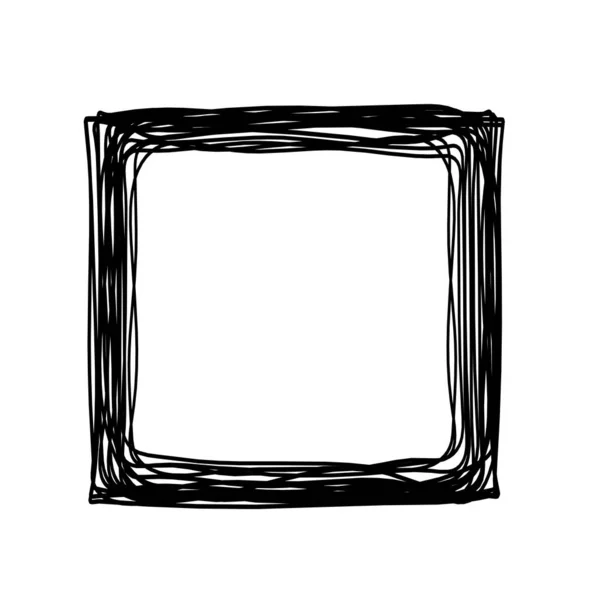 抽象正方形 以白色为背景的线条绘图 — 图库矢量图片