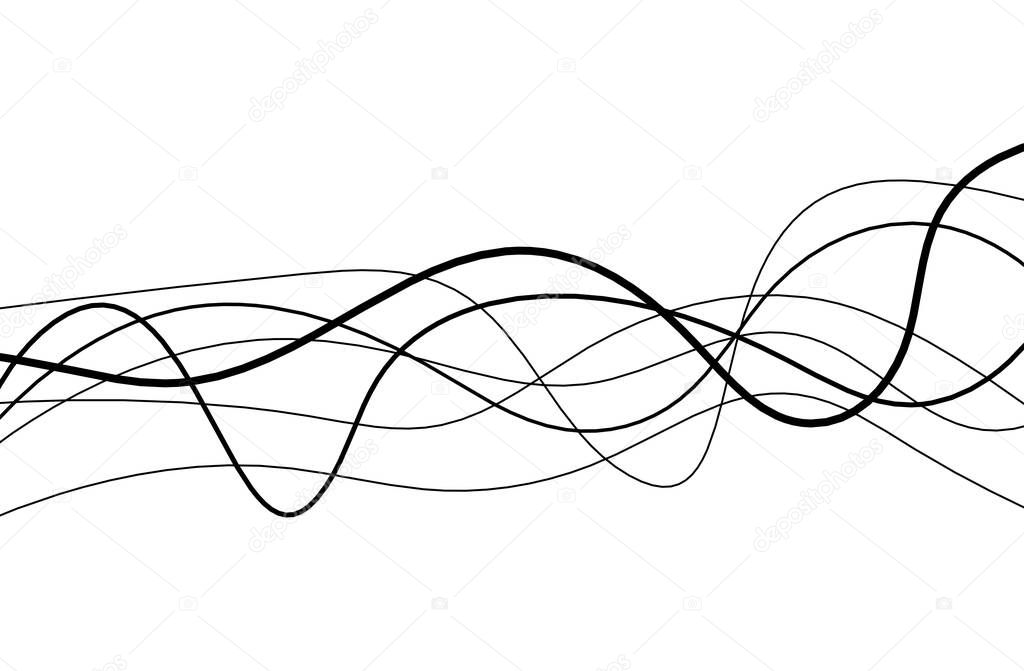Abstract continuous lines drawing on white as background
