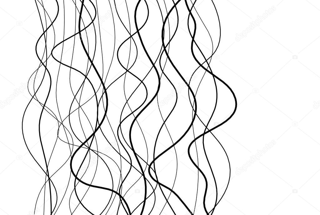 Abstract continuous vertical lines drawing on white as background