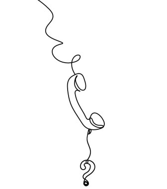 Beyaz arkaplanda çizgi çizimi olarak dolar içeren soyut cep telefonu