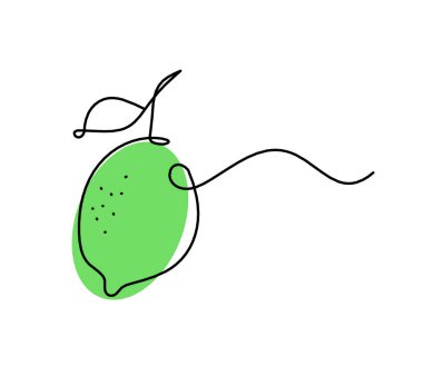 Beyaz arkaplanda renk çizgisi limonu