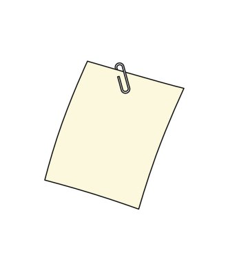 Kağıt ataçlı soyut renk kağıdı arkaplan olarak beyaz üzerine çizgi çizimi