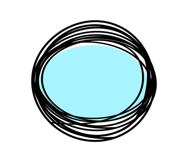 Abstrakt Färg Oval Som Linje Ritning Vit Som Bakgrund — Stock vektor