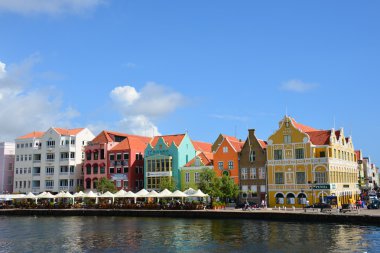 Colorful buildings of Curacao clipart