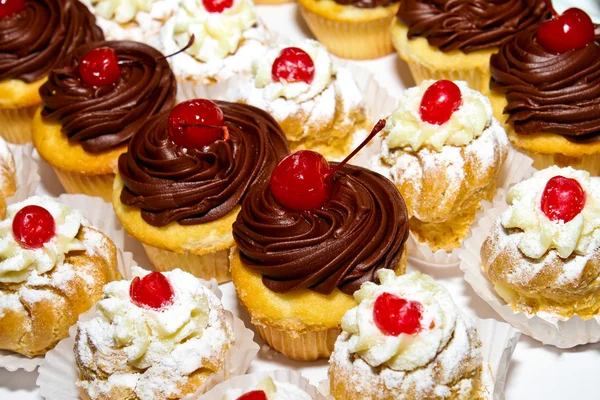 Cupcakes and Cream puffs. — Stock Photo, Image