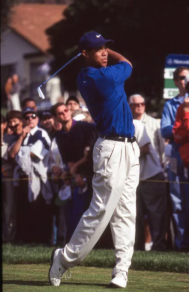 Professional Golf Legend Tiger Woods Competing Pga Tour Event 1990S — 图库照片