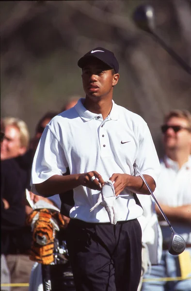 Professional Golf Legend Tiger Woods Competing Pga Tour Event 1990S — 图库照片