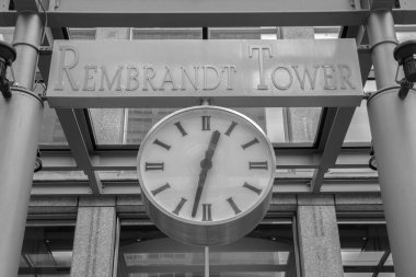 Amsterdam 'daki Billboard Rembrandt Kulesi Hollanda 19-3-2020