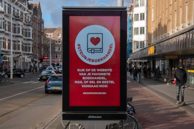 Billboard Amsterdam Yerel Kitapçısını Destekliyor Hollanda 22-1-2021