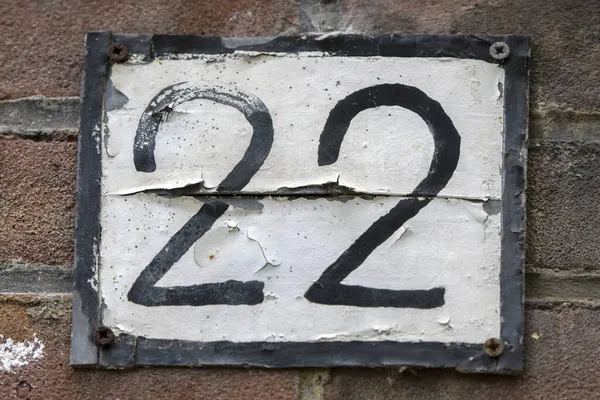 Close House Number Amsterdam Netherlands 2021 — Stock Photo, Image