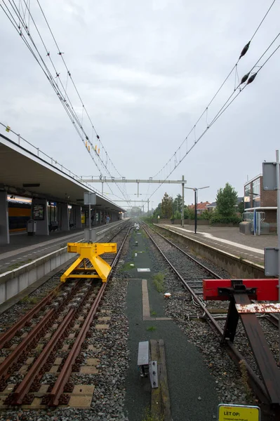 Hollanda 2019 Den Helder Deki Tren Yolunun Sonu — Stok fotoğraf