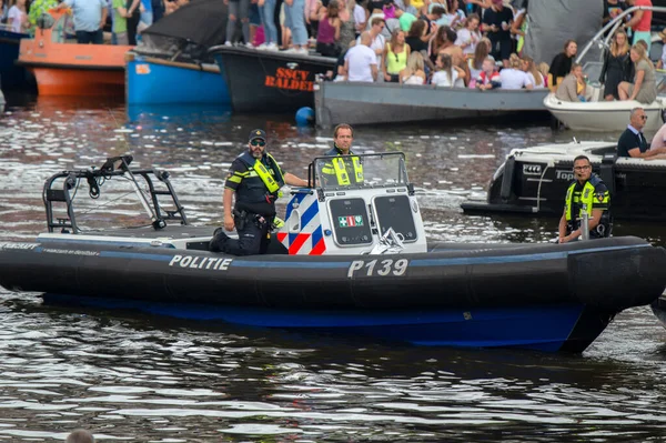 Poliser Jobbet Gaypride Amsterdam Nederländerna 2019 — Stockfoto