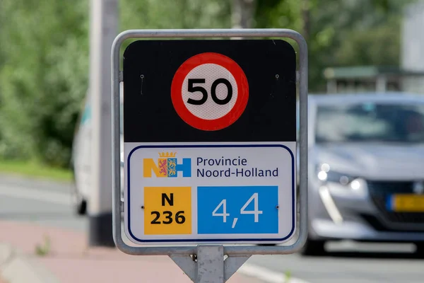 Tempolimit Schild Bei Diemen Niederlande 2020 — Stockfoto