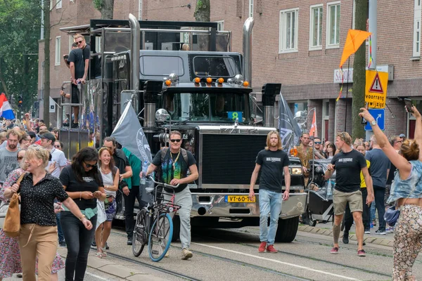 Unmully Truck Unmunlly Demonstration Amsterdam 네덜란드 2021 — 스톡 사진
