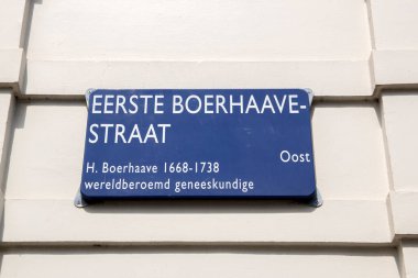 Amsterdam 'da Sokak İşareti Eerst Boerhaavestraat Hollanda 22-7-2021