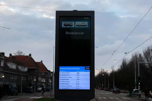 Time Table Brinkstraat Street Amsterdam Netherlands 2020 — Stock Photo, Image