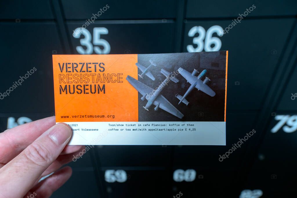 Ticket From The Resistance Museum At Amsterdam The Netherlands 30-8-2021