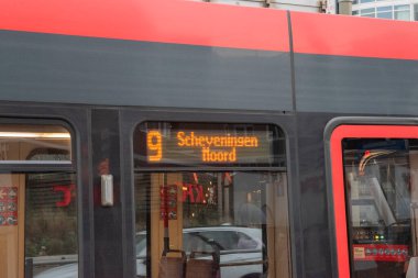 Scheveningen Lahey 'deki 9 numaralı tramvay Hollanda 28-12-2019