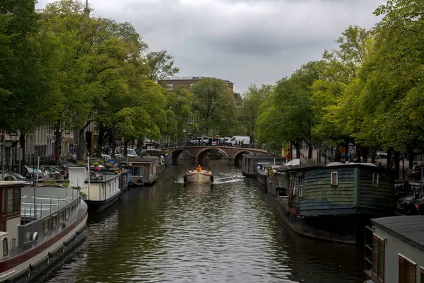 Uitzicht Vanaf Brug Amsterdam 2021 — Stockfoto
