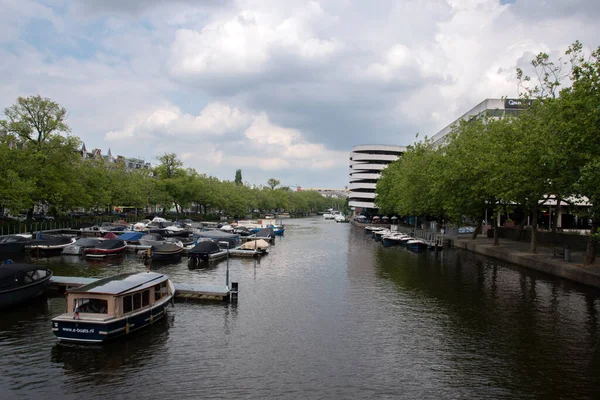 Προβολή Του Καναλιού Elandsgracht Στο Άμστερνταμ Των Κάτω Χωρών 2021 — Φωτογραφία Αρχείου