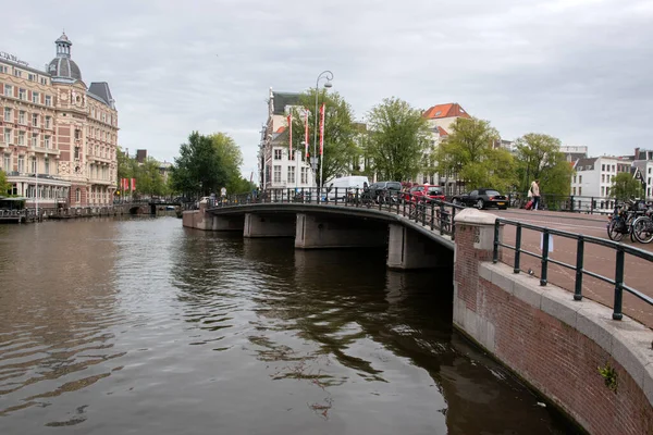 Вид Халвемансбрюг Амстердаме Нидерланды 2021 — стоковое фото