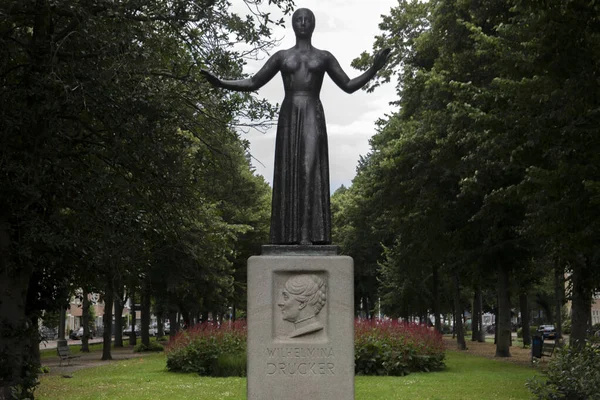 Wilhelmina Drucker Monumento Amsterdã Holanda 2021 — Fotografia de Stock