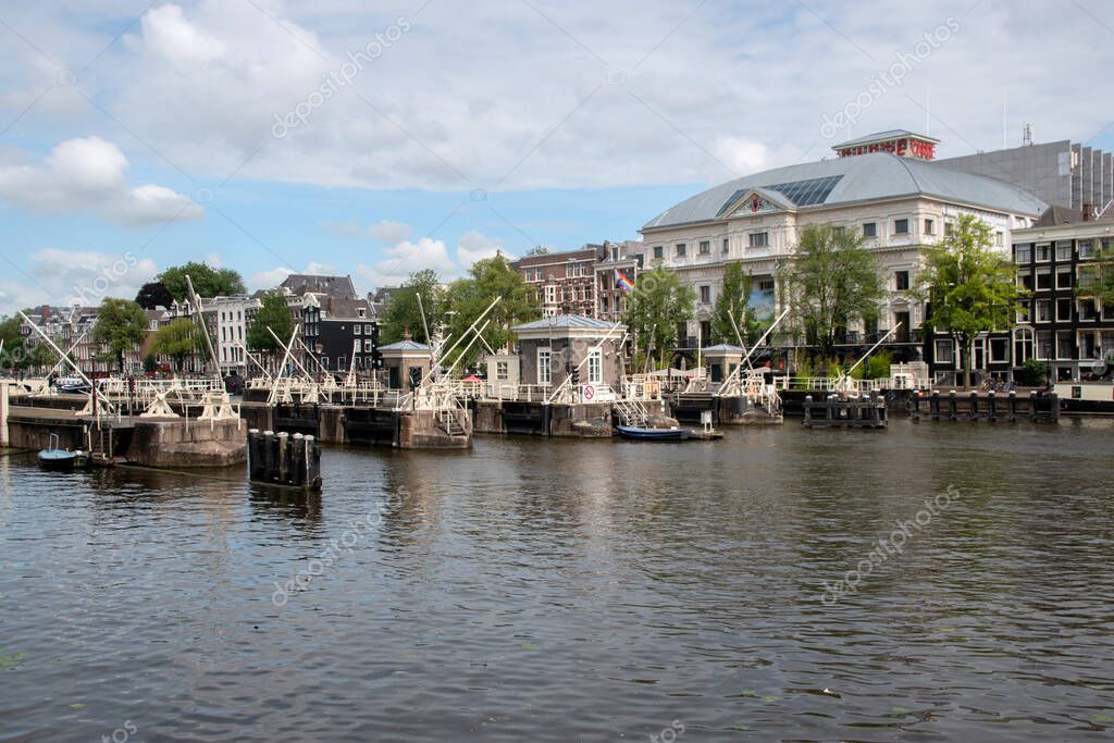 View On The Amstel River At Amsterdam The Netherlands 20-8-2021