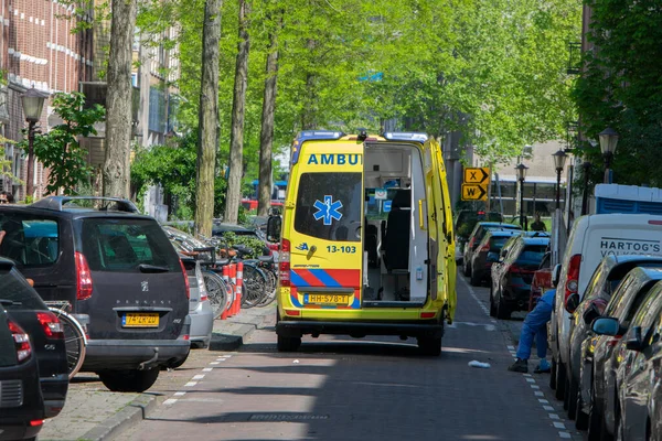 Ambulancia Trabajo Amsterdam Holanda 2020 —  Fotos de Stock