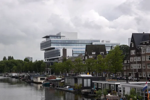 Amsteldok Gebäude Bei Dunklem Wetter Amsterdam Niederlande 2020 — Stockfoto