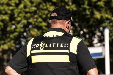 Arka Taraftaki Polis Teşkilatı Göstericileri Koruyor Amsterdam Güney Hollanda 21-9-2020 İsyan İmha Gösterisi