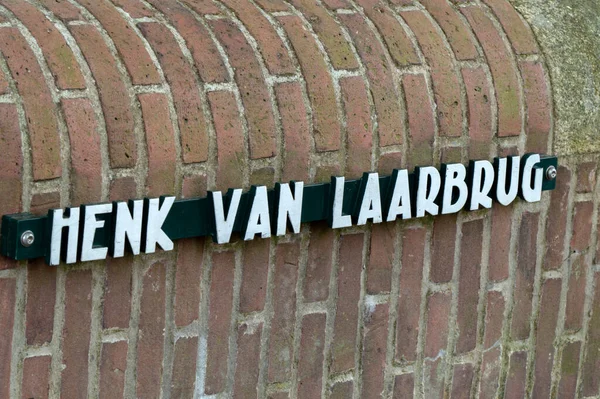 Bridge Sign Henk Van Laarbrug Amsterdam Нідерланди Травня 2020 — стокове фото