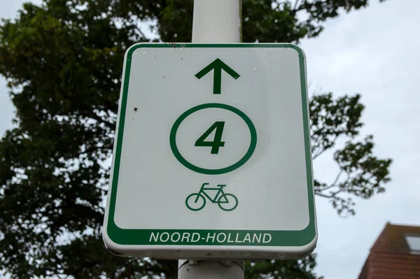 Cyklistická Značka Route Den Helder Nizozemsko Září 2020 — Stock fotografie