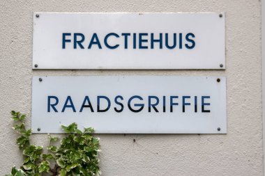 Bilthoven 'daki Billboard Fractiehuis ve Raadsgriffie Hollanda 25-9-2020