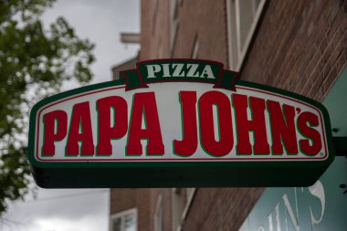 Amsterdam 'daki Papa John' s Reklam Panosu 14 Mayıs 2020