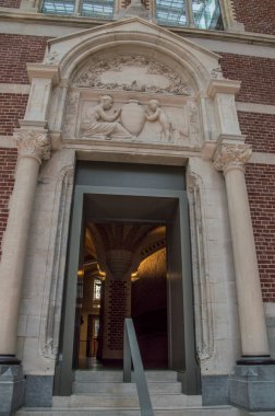 Amsterdam 'daki Rijksmuseum' a giriş 2018 Hollanda