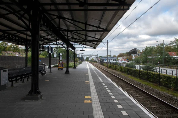 Plataforma Vacía Estación Tren Bilthoven Países Bajos 2020 — Foto de Stock