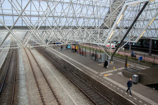 Tomma Spår Tågstationen Zaandam Nederländerna 2019 — Stockfoto