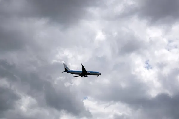 Klm Avión Cielo Amstelveen Países Bajos 2020 — Foto de Stock