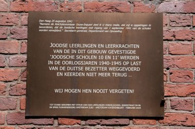 Amsterdam 'daki Jekerstraat Anıt Tabelası 29-7-2020