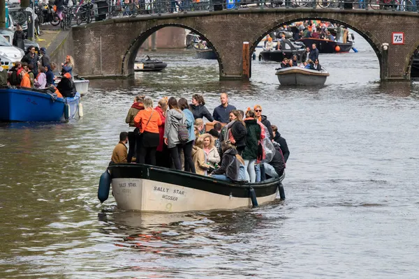 Feesten Boten Koningsdag Amsterdam 2019 — Stockfoto