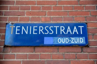 Amsterdam 'da Sokak İşareti 10-8-2020 Hollanda