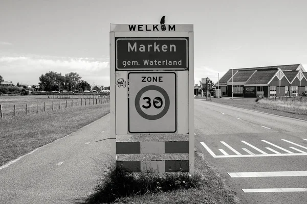 Street Sign Marken City Nizozemsko 2020 — Stock fotografie