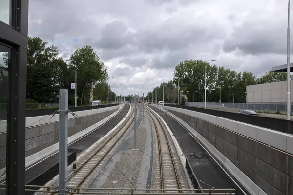 Bahn Und Buslinie Zonnestein Bei Amstelveen Niederlande 2020 — Stockfoto