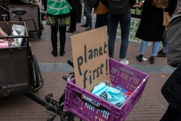 Day Billboard Climate Demonstration Extinction Rebellion Group Στο Άμστερνταμ Της — Φωτογραφία Αρχείου