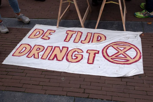 빌보드 Climate Demonstration Extinction Rebellion Group Amsterdam Netherlands 2019 — 스톡 사진