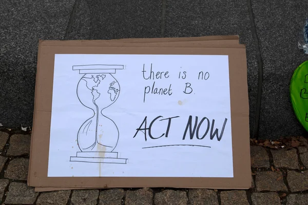 Giorno Tabellone Affissioni Alla Manifestazione Climatica Del Gruppo Ribellione Estinzione — Foto Stock