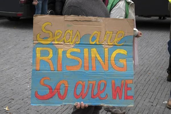 빌보드 Extinction Rebellion Group Gustav Mahlerplein Amsterdam 네덜란드 2019 — 스톡 사진