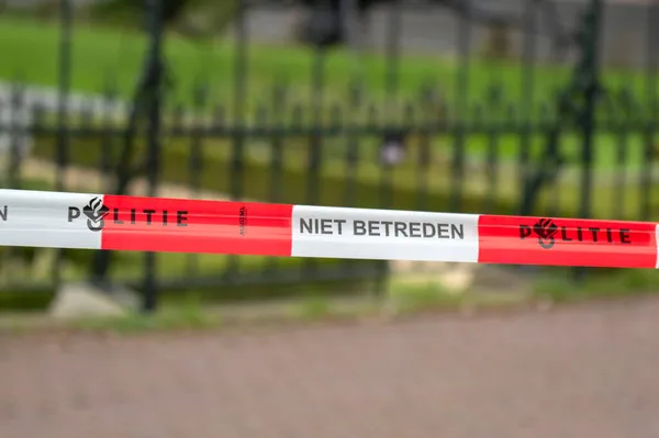 Trespassing Sign Police Amsterdam Netherlands 2019 — Stock Photo, Image