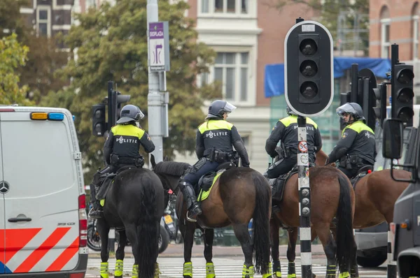 Politie Aan Het Werk Paarden Aan Het Werk Klimaatdemonstratie Van — Stockfoto